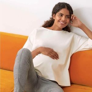 Hatch Maternity Blouse Top (White, Small/1)